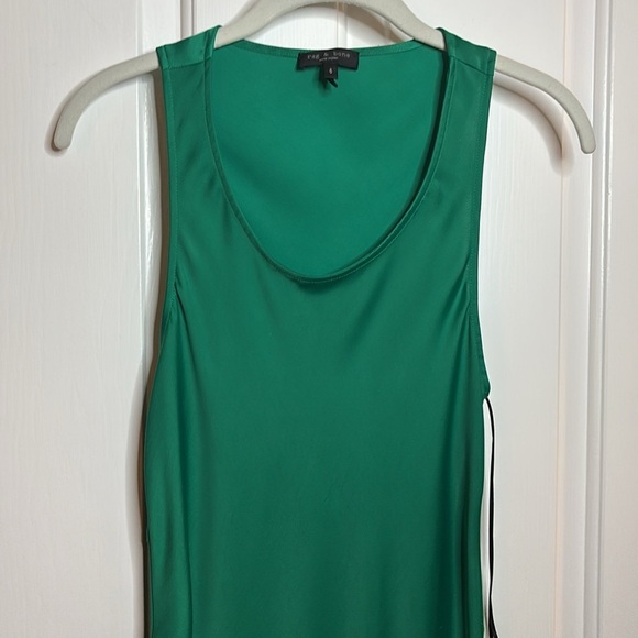 EUC RAG AND BONE Daisy Elegant Green Sleeveless bias cut Dress size 6 - Picture 3 of 9